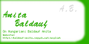 anita baldauf business card